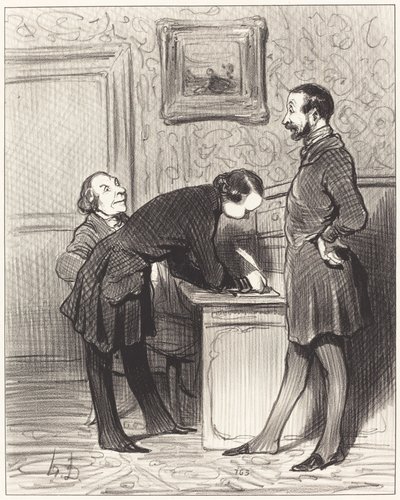 Ez jó, mert ő a barátod... alkotó: Honoré Daumier