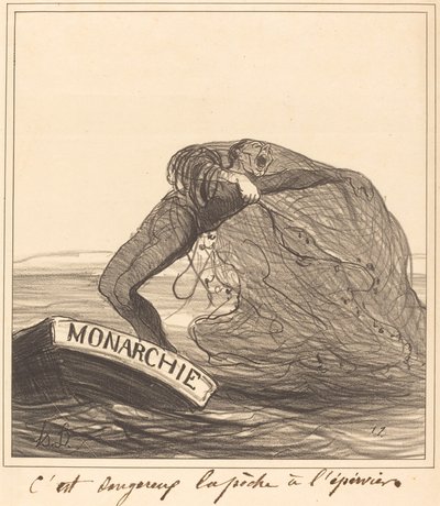 Veszélyes, hálós horgászat alkotó: Honoré Daumier