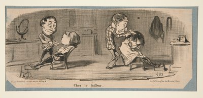Szabónál, Fodrásznál, Charivariban, 1853. február 3., 16. és 19. alkotó: Honoré Daumier