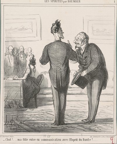 Csitt...! A lányom kommunikál... alkotó: Honoré Daumier