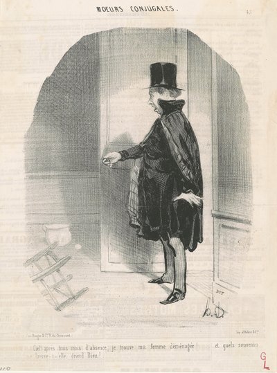 Az ég!...Úgy látom, a feleségem elköltözött! alkotó: Honoré Daumier
