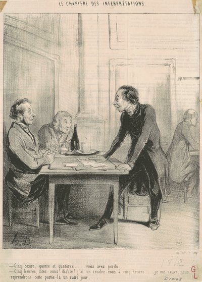 Öt szív, egyenes és tizennégy... alkotó: Honoré Daumier