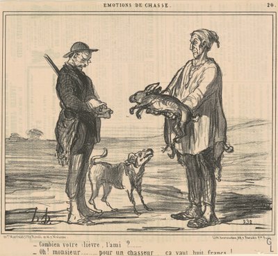 Mennyi a nyúl, barátom? alkotó: Honoré Daumier