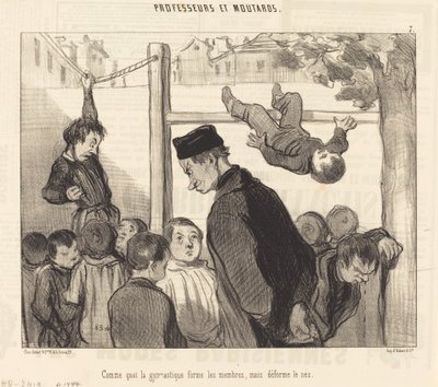 Hogyan edzi a torna a végtagokat... alkotó: Honoré Daumier