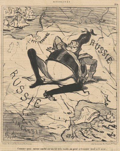 Például egy nagyon nagy ágyon,,, alkotó: Honoré Daumier