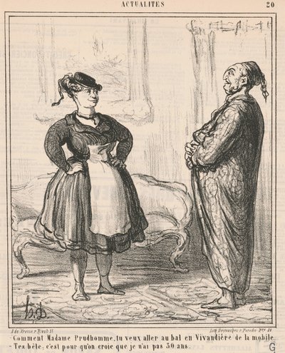 Hogy Madame Prudhomme... Mint egy vivandière... alkotó: Honoré Daumier