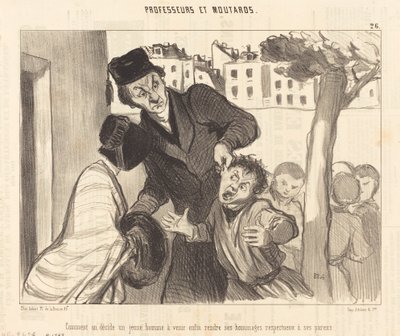 Hogyan dönti el, hogy egy fiatalember jöjjön... alkotó: Honoré Daumier