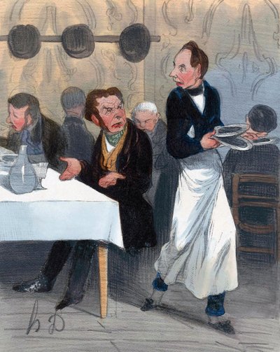Panaszkodó vendég az étteremben alkotó: Honoré Daumier