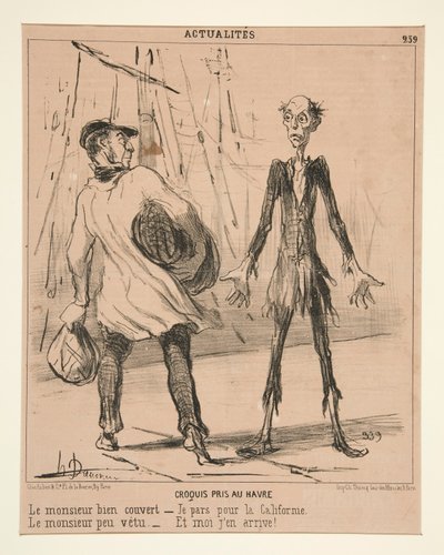 Le Havre-ban készült vázlat: A jól fedezett úriember alkotó: Honoré Daumier