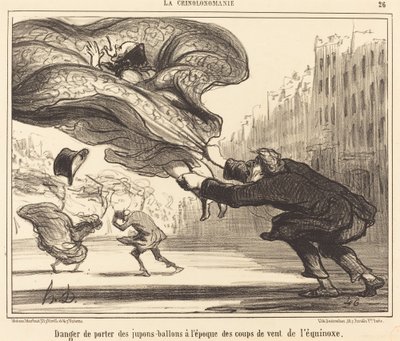 Ballon alsószoknya viselésének veszélye... alkotó: Honoré Daumier