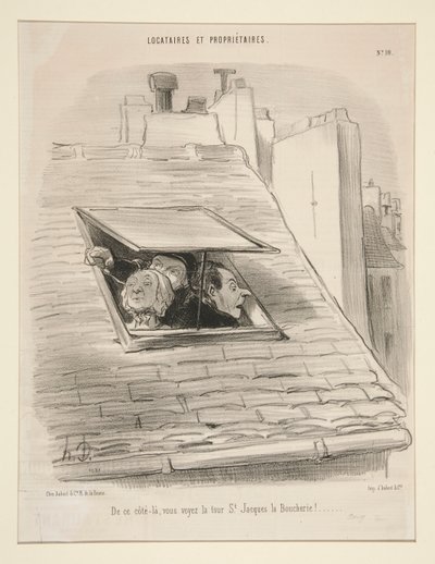 Erről az oldalról a St. Jacques la Boucherie torony látható! alkotó: Honoré Daumier