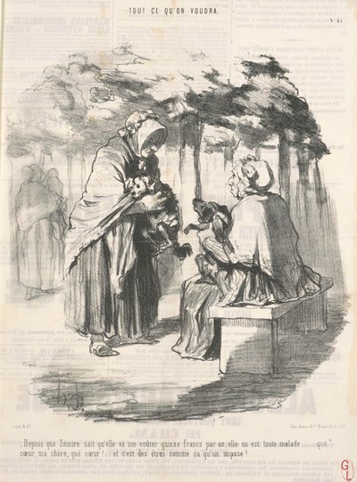 Mióta Zémire tudta, hogy tizenöt frankomba fog kerülni... alkotó: Honoré Daumier