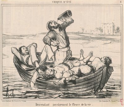 Örömteli ereszkedés az élet folyóján alkotó: Honoré Daumier