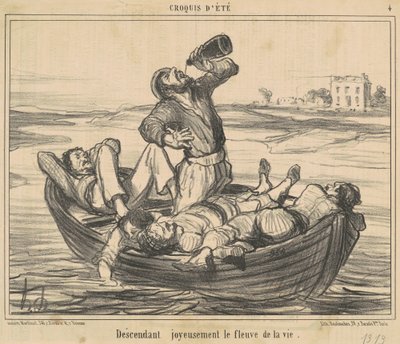 Örömteli ereszkedés az élet folyóján alkotó: Honoré Daumier