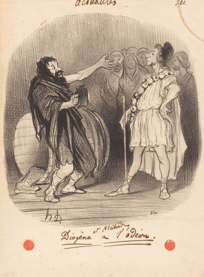 Diogenész és Alkibiadész az Odéonban alkotó: Honoré Daumier