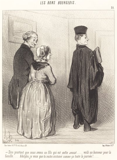 Azt mondani... hogy van egy fiunk, aki... ügyvéd... alkotó: Honoré Daumier