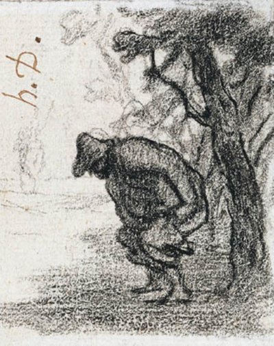 Don Quijote és Sancho Panza egy fa mögött alkotó: Honoré Daumier