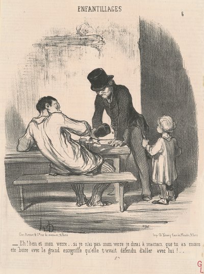 Hé! Ben és az italom... ha még nem... alkotó: Honoré Daumier