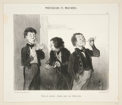 Hatodik osztályosok retorikust akarnak játszani; 15. a professzorok és mustárok között alkotó: Honoré Daumier