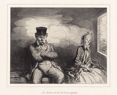 A vasúton... Egy kellemes szomszéd alkotó: Honoré Daumier