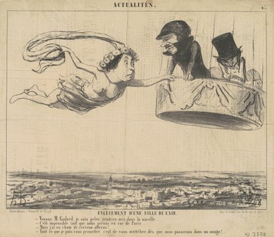 egy lány elrablása a levegőből alkotó: Honoré Daumier