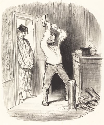 Szabad-e Isten... fát hasítani... alkotó: Honoré Daumier