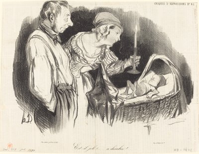 Szép-e!... ez a kerub!... alkotó: Honoré Daumier