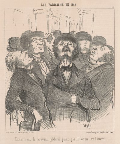 Az új mennyezet vizsgálata... alkotó: Honoré Daumier