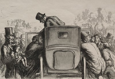 Univerzális kiállítás: Letranger minden lehetőséget megtalál, hogy visszatérjen szállodájába. alkotó: Honoré Daumier