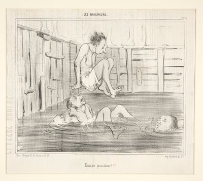 Rossz pozíció!!! a The Bathers-től alkotó: Honoré Daumier