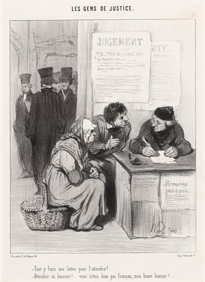 Kell-e oda levelet írni, hogy megpuhuljon? alkotó: Honoré Daumier
