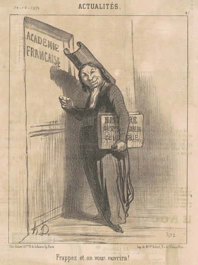 Kopogj és nyitunk neked! alkotó: Honoré Daumier
