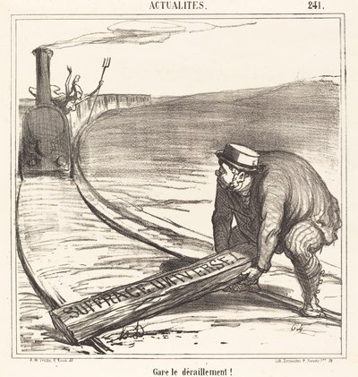 Állítsd meg a kisiklást! alkotó: Honoré Daumier