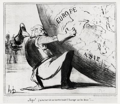 Németország: bigre!... tévedtem, amikor egész Európát a kezemre adtam. Illusztráció Honore Daumier (1808-1879), megjelent a "" Charivari" című újságban, január 25-én alkotó: Honoré Daumier