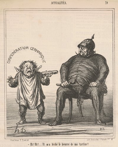Szia! Hé! ... Lenyalta a vajat a pirítósomról alkotó: Honoré Daumier