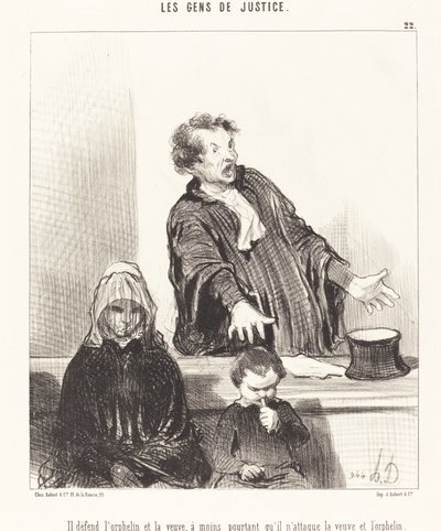 Megvédi az árvát és az özvegyet, hacsak... alkotó: Honoré Daumier