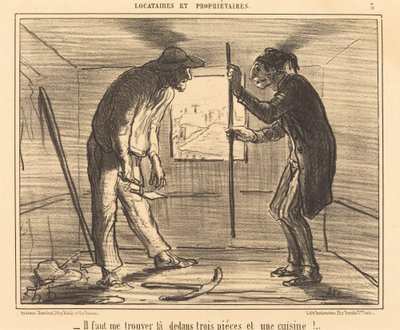 Meg kell találnod... három szobát... alkotó: Honoré Daumier