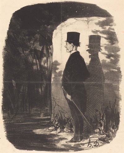 Mondanom sem kell, át kell kelnem ezen... fán... alkotó: Honoré Daumier