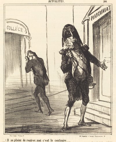 Panaszkodik, hogy hazajön... alkotó: Honoré Daumier