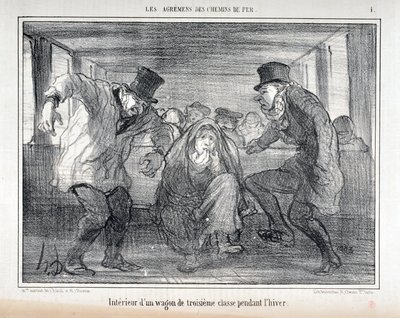 Illusztráció a "Les Agrements des Chemin de fer" sorozathoz alkotó: Honoré Daumier