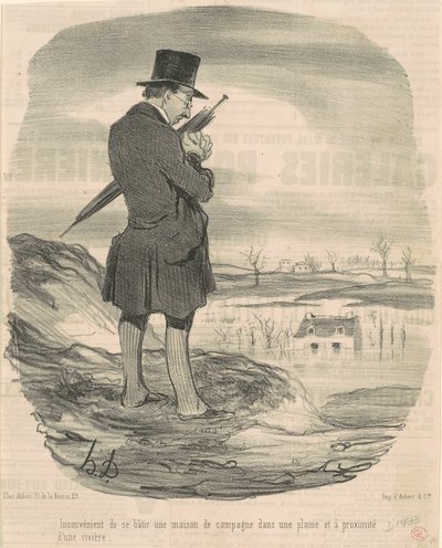 A vidéki ház építésének hátránya... alkotó: Honoré Daumier