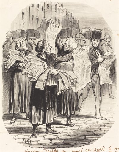 Az újságvásárlás hátránya... alkotó: Honoré Daumier