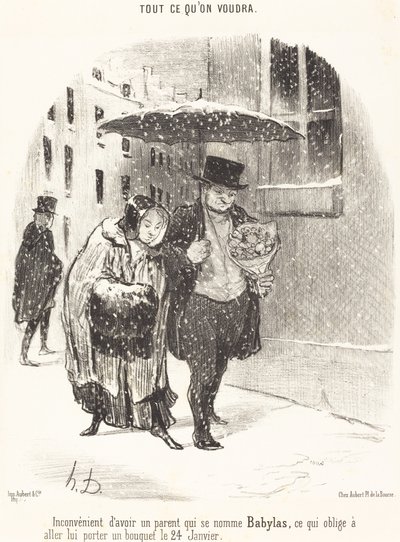 Hátránya, hogy Babylas nevű szülője van... alkotó: Honoré Daumier