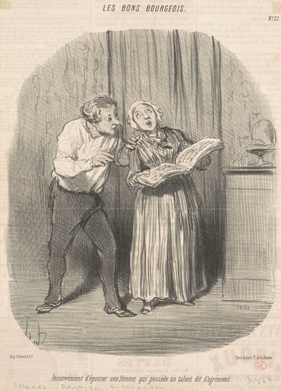 Hátránya, ha olyan nőt vesznek feleségül, akinek tehetsége van az örömszerzéshez alkotó: Honoré Daumier