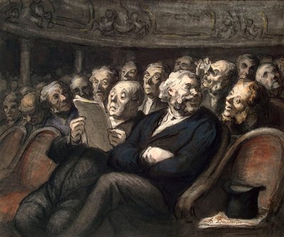 Szünet a Comédie-Française-ban, 1858. alkotó: Honoré Daumier