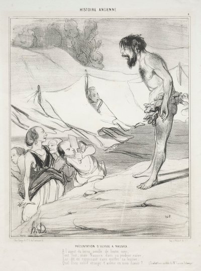 Odüsszeusz bemutatása Nauszikában alkotó: Honoré Daumier