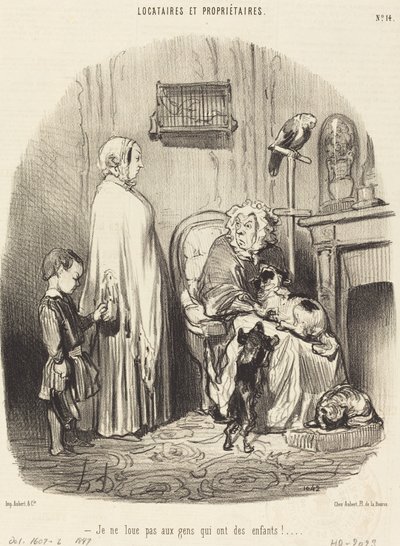 Gyermekeseknek nem adok bérbe! alkotó: Honoré Daumier