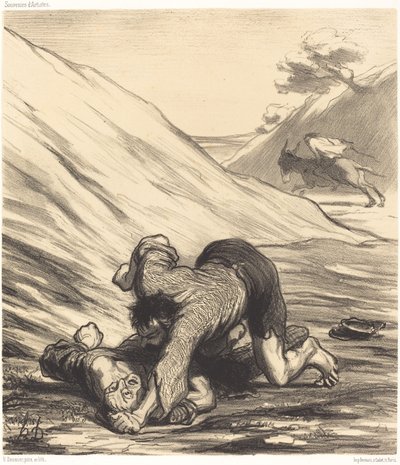 A szamár és a két tolvaj alkotó: Honoré Daumier