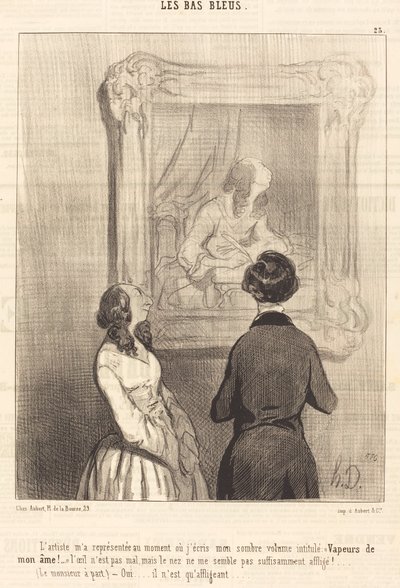 A Művész képviselt engem írás közben alkotó: Honoré Daumier