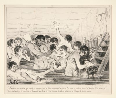 A Szajna egy folyó, amely Cote d megyében ered alkotó: Honoré Daumier